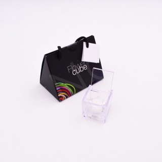 MINI FLOWERCUBE ROSA cm 4,5X4,5 + SHOPPER - BIANCO/WHITE