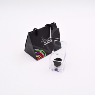 MINI FLOWERCUBE cm 4,5X4,5 ROSA PRECIOUSE NERO + SHOPPER