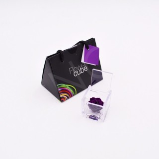 MINI FLOWERCUBE ROSA cm 4,5X4,5 + SHOPPER - VIOLA/PURPLE