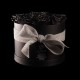 CHRISTMAS FLOWERBOX NERO 9 ROSE BACCARA GLITTER ARGENTO PROFUMATE d.18 cm + PACKAGING - COLORE NERO