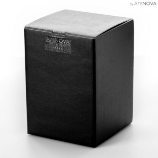 ROSA INCANTATA PROFUMATA H 10 cm BASE IN LEGNO NERA + PACKAGING - COLORE ROSSO