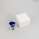 FLOWERCUBE cm 6X6 ROSA CHERIE PROFUMATA - scatola bianca + borsa bianca - COLORE BLU