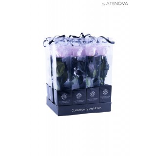 TRANSPARENT BOX d.6 h.35 - SCENTED ROSE WITH STEM - PINK