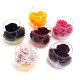 BOCCIA VETRO d.12 cm 3 ROSE BACCARA PROFUMATE + GOCCE - scatola trasparente - MIX INVERNO