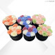 6 FLOWERBOX NERO PROFUMATE - 3 pz d 16 cm 3 pz d 18 cm - SFUMATE PASTELLO-CONTRASTI