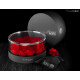 FLOWERCUBE PLATINUM CYLINDER 21 ROSE d. 250 X h 110 + PACKAGING - COLORE ROSSO